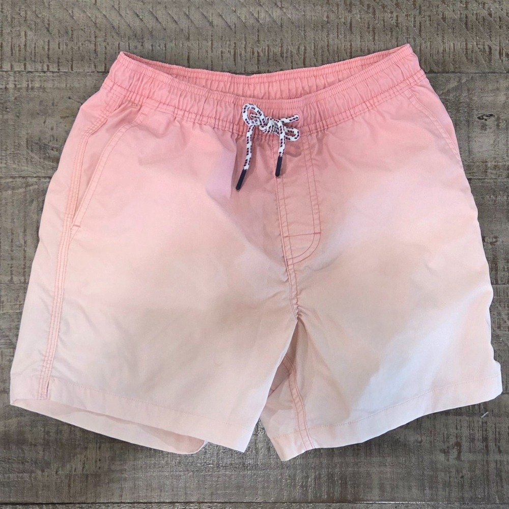 American Eagle Outfitters Pink Peach Ombre Swim Trunks Mens Ex Small 5" Inseam